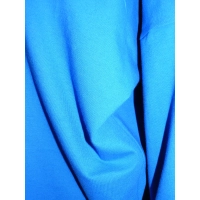 Bawełniana gruba BLUZA z wywijanym rękawem i haftem - chabrowa